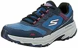 Skechers Herren Go Run Trail Höhe 2.0 Sneaker, Marineblaues und rotes Ledergewebe,43.5 EU