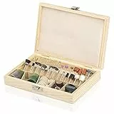 100 Stück Zubehörset für Multifunktionswerkzeug, Electric Grinder Drehwerkzeug-Zubehör mit Holzkasten zum Schneiden, Schleifen, Polieren, Bohren und Gravieren