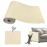 KDISHKRA 300cmx40cm Selbstklebend Kratzmatte, DIY Kratzbrett, Frei DIY Geschnitten, Kratzschutz Sofa Katze, Möbelschutz Katzenkratzmatte für Katzenständer Holzgriff Katzenturm Wände (Khaki)