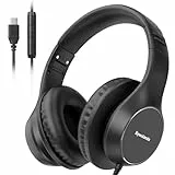 Bywulanda USB-C Kabelgebundene Over-Ear-Kopfhörer, Kabelgebundenes Stereo-Headset mit Mikrofon, Lautstärkeregler, Komfortabler, Faltbarer Kopfhörer für iPhone 15/16/17, Samsung/Laptop/Tablets/Reisen