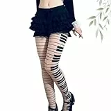 Generisch Klavier Strumpfhosen, Whimsy Clothes Y2k Ästhetik, Schwarz Weiß Oberschenkel Hohe Strümpfe Ultra Dünne Transparente Strumpfhosen (Schwarz Weiß)