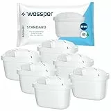 Wessper Wasser Filter Kartusche, Filter für Wasser, Wasserfilter mit Aktivkohle und Lonenaustauscherharz, Ersatz Aquaphor, Amazon, Philips, Pearlco Filterkartuschen – 6 Stück