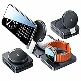 LISEN 3 IN 1 Ladestation für Apple,Reisen Ladestation Apple Watch Und iPhone 2025 Induktive Ladegerät für Magsafe Wireless Charger Fit Apple Watch Ladekabel Airpods iPhone 16 Pro max 15 14 13 12