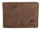 Geldbörse Herren Leder mit Münzfach | Braun Vintage | RFID-Schutz | Karten Portemonnaie Echtleder | Geldbeutel für Scheine | BB Design 1051 BR