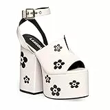 LAMODA Damen Dancing Queen Court Shoe, White Flower, 41 EU