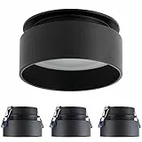 SSC-LUXon 4 Stück Einbau Deckenstrahler Sudara mit indirektem Licht Fassung für GU10 oder Module - Design Einbauspot schwarz
