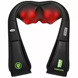 cotsoco Massagegerät 3D,Kabellos Nackenmassagegerät mit Wärme, Batteriebetriebenes Massagegerät, 3 Massagegrade, Tiefenmassage für Nacken, Schulter, Rücken, Geschenke für Frauen/Mütter/Väter