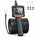 Endoskopkamera mit Licht 15M/50FT, QIMIC Endoskop IP67 HD Rohrkamera Kanalkamera mit 8 LEDs, 2.4' IPS Bildschirm Inspektionskamera Livebild mit 2X Zoom Halbstarres Kabel 50FT, 2000mAh Akku