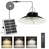 Lampop Solar Hängelampe Outdoor mit Sensor Solarlampen für Außen Hängend 4400mAh IP 65 Hängelampe Solar Outdoor Mit Fernbedienung Pendelleuchte mit Bewegungsmelder Fünf Modi und drei Farbtemperaturen