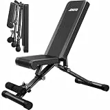 JOROTO Verstellbare Hantelbank Klappbare Bauch Folding Flach Einstellbar Trainingsbank mit 318 kg Belastung für Zuhause, Bankdrücken Bank mit Ein-Knopf-Faltdesign (Modell:MD35)