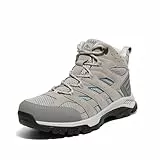 NORTIV 8 Damen Wanderschuhe Trekkingschuhe Atmungsaktiv Schuhe Outdoorschuhe rutschfeste Hiking Boots Wanderstiefel,Size 40,Hellgrau,SNHB2212W