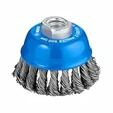 Bosch 1x PRO Steel Longlife Topfbürste, gezopfter Draht für kleine Winkelschleifer und M14-Gewinde (für Stahl, Ø 75 mm, Professional Zubehör Kleiner Winkelschleifer)