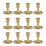 Kerzenständer Gold Kerzenhalter Stabkerzen Metall: Romadedi 12er Set Goldene Stabkerzenhalter Kleine für Hochzeit Party Tischdeko Weihnachten Adventskranz Modern Tisch Deko Wohnzimmer