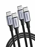 UGREEN USB C Kabel 100W 2M Ladekabel USB-C 2 Stück PD 3.0 Schnellladekabel PPS USB C auf USB C Kabel für iPhone 17/Air/16/15 Serie, MacBook Pro/Air, iPad Pro, Galaxy S24, Pixel 9, Steam Deck usw