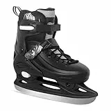 Nattork Ice Skates 4 Sizes Adjustable for Kids Boys Girls, Fun Beginner Ice Skating for Outdoor, Soft and Comfortable Hard Protection for Children Youths Teen Black L