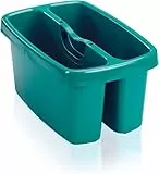 Leifheit Eimer Combi Box mit 2 Kammern für Wasser und Putzutensilien, platzsparend stapelbarer Putzeimer, Aufbewahrungsbox für Eimer Combi