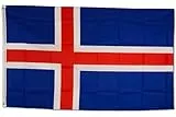 SCAMODA Bundes- und Länderflagge aus wetterfestem Material mit Metallösen, Outdoor Fahne & Flagge (Island) 150x90cm