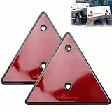 2 Stück Anhänger Reflektor Dreiecke,Rot Rückstrahler Dreieck rechts Links,Standard Reflektor für Anhänger hinten,Rücklicht Hänger Dreieck Lochabstand fur PKW, LKW, Traktor, Wohnmobil, e-geprüft