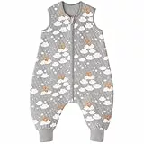 Looxii Schlafsack Baby mit füßen 1.0 Tog Baumwolle BabySchlafsack Herbst Ganzjahres Schlafsack mit Beinen für Kinder 18-36 Monate Jungen Mädchen 80 cm
