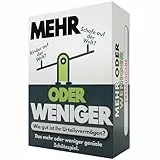 More or Less | Mehr Oder Weniger Kartenspiel | Wie gut ist Ihr Urteilsvermögen? Spiel für Erwachsene, Famile & Kinder | 2+ Spieler | Familienspiel | Reisespiel |