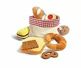 Hape Brotkörbchen – mit Toast, Baguette, Croissant, Keksen & Kuchen, Rollenspiel-Küchenzubehör, Frühstücksset Spielzeug, Holz-Lebensmittel, Lernspielzeug ab 18 Monaten