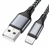 RAVIAD iPhone Ladekabel, Lightning Kabel 1.2M [MFi-Zertifiziert] Nylon Schnell Ladekabel für iPhone 14 13 12 11 Pro Max Mini XS Max XR X 8 7 Plus 6 6s Plus 5S SE 2020 - Grau