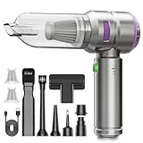 KITBEZN Handstaubsauger, Handstaubsauger Akku Kabellos, 4-in-1 Auto Staubsauger Stark, Akku Staubsauger mit Bürstenloser Motor per Auto, Haus, Tierhaare, Sofa Reinigung, Silber