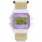 Timex Main Street Unisex-Armbanduhr, 36 mm, weißes Nylonband, digitales Zifferblatt, weißes Gehäuse TW2W72300