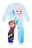 Disney Mädchen Frozen Schlafanzug Elsa Anna Kinder Einteiler, blau, 3-4 Years