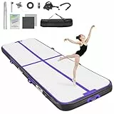 FBSPORT Airtrack Matte 3m Trainingsmatte, 10cm Dicke Tumbling Matten mit Luftpumpe und Tragetasche, Gymnastikmatte für Zuhause/Yoga/Outdoor/Tumbling/Gym/Training/Cheerleading/Wasser