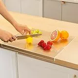 Gracenal Acryl Schneidebrett Klein, 40x30cm Cutting Board, Schneidbretter Rutschfest mit Lippe, Schneidebrett Kunststoff, Alternativen Küchenbrett Durchsichtig, Arbeitsplatte Küche, Küchenutensilien