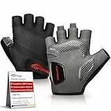 toptrek Fahrradhandschuhe Herren Damen, MTB Handschuhe 6mm SBR-Polstern, Atmungsaktives Halbfinger Fahrrad Handschuhe Sommer, rutschfeste & Stoßdämpfende Radhandschuhe für Rennrad/MTB/Fitness (XL)