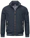 Geographical Norway Herren Übergangsjacke - Leicht, Winddicht, mit Reißverschlusstaschen - Atmungsaktive Outdoorjacke mit Netzfutter Frühlingstage Herbst Jacke Blouson, Farbe:Navy, Größe:L