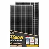 Solakon Solarpanel 450W, Bifazial Glas-Glas N-Type Solarmodul, 40v Monokristalline Solarmodule/Solar Module für Balkonkraftwerk/Solaranlage, 450w Solar Panel für Photovoltaik Komplettanlage (2 Stk)