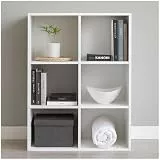 HTI living Standregal Weiß 6 Fächer 60 x 90 x 30 cm vielseitig als Regal oder Raumteiler Standregal 6 Regalfächer