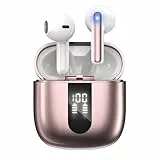 JBES Kopfhörer Kabellos Bluetooth 5.4, In Ear mit 6 ENC Mikrofon Bluetooth Kopfhörer, 60 Std Stereo Kabellose Kopfhörer Noise Cancelling Earbuds, USB-C, IP5 Wasserdicht Ohrhörer (Roségold)