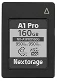 Nextorage Japanischer Hersteller CFexpress Typ A 160GB VPG400 Lesen Max. 950MB/s Schreiben Max. 950MB/s pSLC Sony Alpha Serie Kompatibilität 4K/8K-Aufnahme RAW-Aufnahme NX-A1PRO160G Speicherkarte