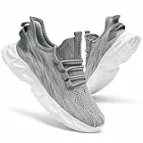 Tvtaop Leichte Wanderschuhe für Damen, atmungsaktiv, rutschfestes Design für Laufen, Fitnessstudio, Tennis, gepolsterte Fitness-Sneaker, GRAU, 39 EU