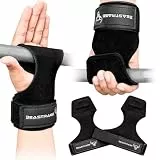 BEAST RAGE Gewichtheberhaken & Zughilfen für Krafttraining–Leder Grip Pads mit Handgelenkbandage für Deadlift,Lifting Straps for Bodybuilding,Anti-Rutsch Lifting Grips für Damen & Herren (Schwarz)