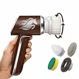 Horsepower Scrubber - Elektrische Reinigungsbürste kabellos 2000 mAh - Putzbürste elektrisch zum Putzen von Bad, Küche & Auto, Fugenreiniger - 5 Bürstenaufsätzen, für Bad, Haushalt, Auto & Garten