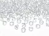 PartyDeco Diamant-Konfetti farblos 12mm 100 Stück Hochzeit Hochzeitstaufe Kommunion Silvester Karneval