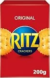RITZ Cracker 1 x 200g I Salzgebäck Einzelpackung I Knabbergebäck I Fein gesalzene Snack-Cracker (Packung mit 5)