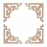 4 Holz Ornamente - Unlackierte Holzapplikationen & Skulpturen für Möbel Dekoration (Stil 3)