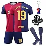 Pardofelis Trikot Fussball Jungen, Fußball Trikot Kinder Football Trainingsshirt Jersey, Fussball Trikot mit T-Shirt Shorts Socken und Schienbeinschoner Set (Rot-blau, 22)