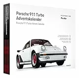 FRANZIS 67322 - Porsche 911 Turbo Adventskalender - Modellbausatz im Maßstab 1:24, inkl. Soundbasis und 52-seitigem Begleitbuch
