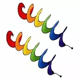 SEABABOO 2PCS Spiral Windmühle Outdoor windfahne Camping spirale Wind Spinner Regenbogen Windspirale Twister Windspiel Spirale Windmühle Wind Spinner UV-Schutz und wetterfeste Bunte Gartendekoration