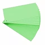 Exacompta 13445B 100er Pack Karton-Trennstreifen. 10,5 x 24 cm grün. Für eine übersichtliche Anblage Ihrer Dokumente. Trennlaschen Trennblätter Ordner Register Blauer Engel