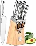 Svensbjerg Messer-Set, 5-tlg, Küchenmesserset, Kochmesser-Set, Chef-Messer, Scharfe Edelstahlmesser | Küche, Obst, Gemüse, Fleisch | SB-KS101 (Küchenmesser- / Messerblockset SB-MB201-KS101)
