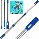 Pool Teleskopstange für Kleine Pools & Whirlpools, Poolstange Einstellbar von 80 cm bis 117 cm, Poolzubehör aus Rostfreiem Stahl Kompakt und Robust, Poolstange Ausfahrbar für Bodenbürsten & Kescher