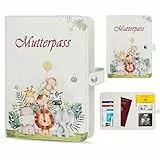 TOGOU2S Mutterpasshülle aus Kunstleder mit 9 Fächern Hülle Mutterpass Schutzhülle Ultraschallbildern Aufbewahrung von Versicherungskarten Mutter Kind Pass Hülle Schwangerschaft Verkünden Geschenk